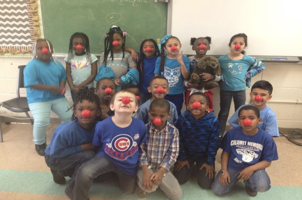 students with red nose