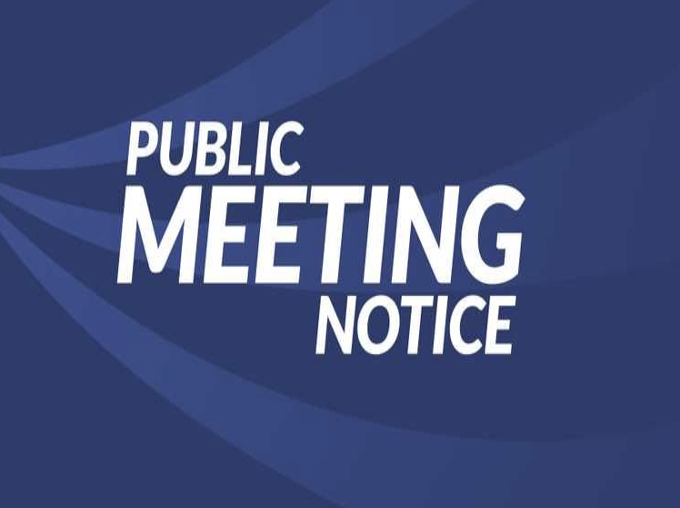 blue background white text public meeting notice