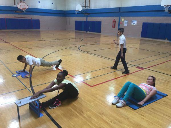 students working out